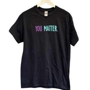 You Matter Tee Shirt Black Teacher Social Worker Size Medium Purple Blue Print